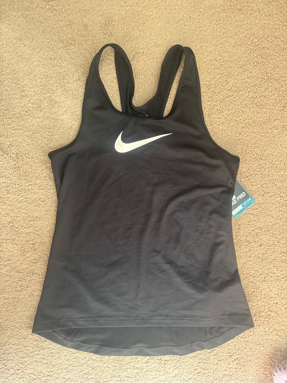 Nike Black Tank Top with White Swoosh